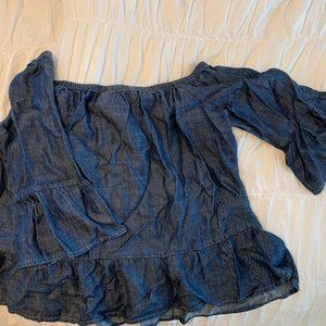 Denim off the shoulder top